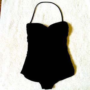 Jantzen Matte Black Ruched One-Piece Swimsuit 10
